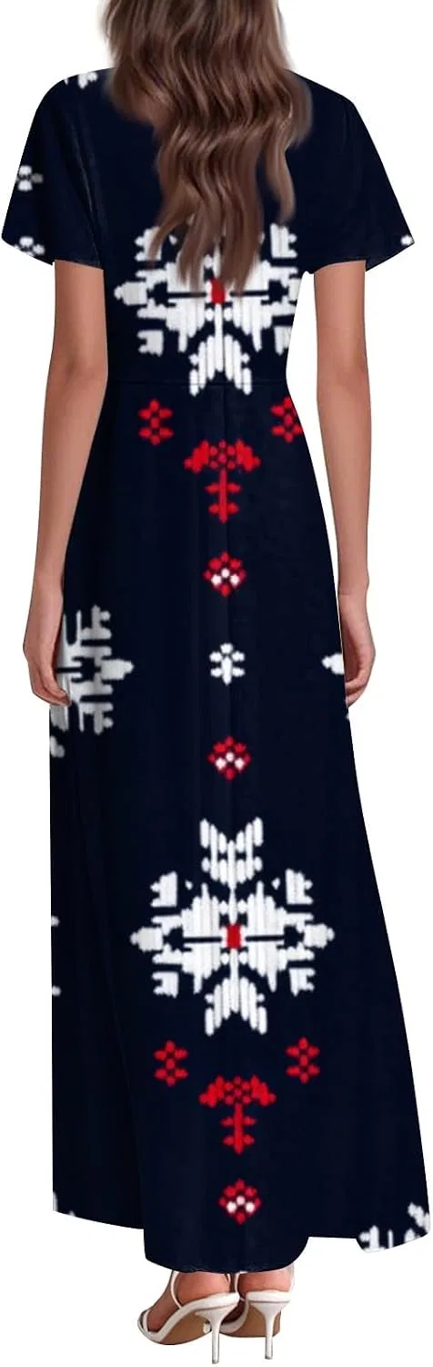 Женское макси-платье с принтом звезд, Patriotic Dress, Navy — фото 4