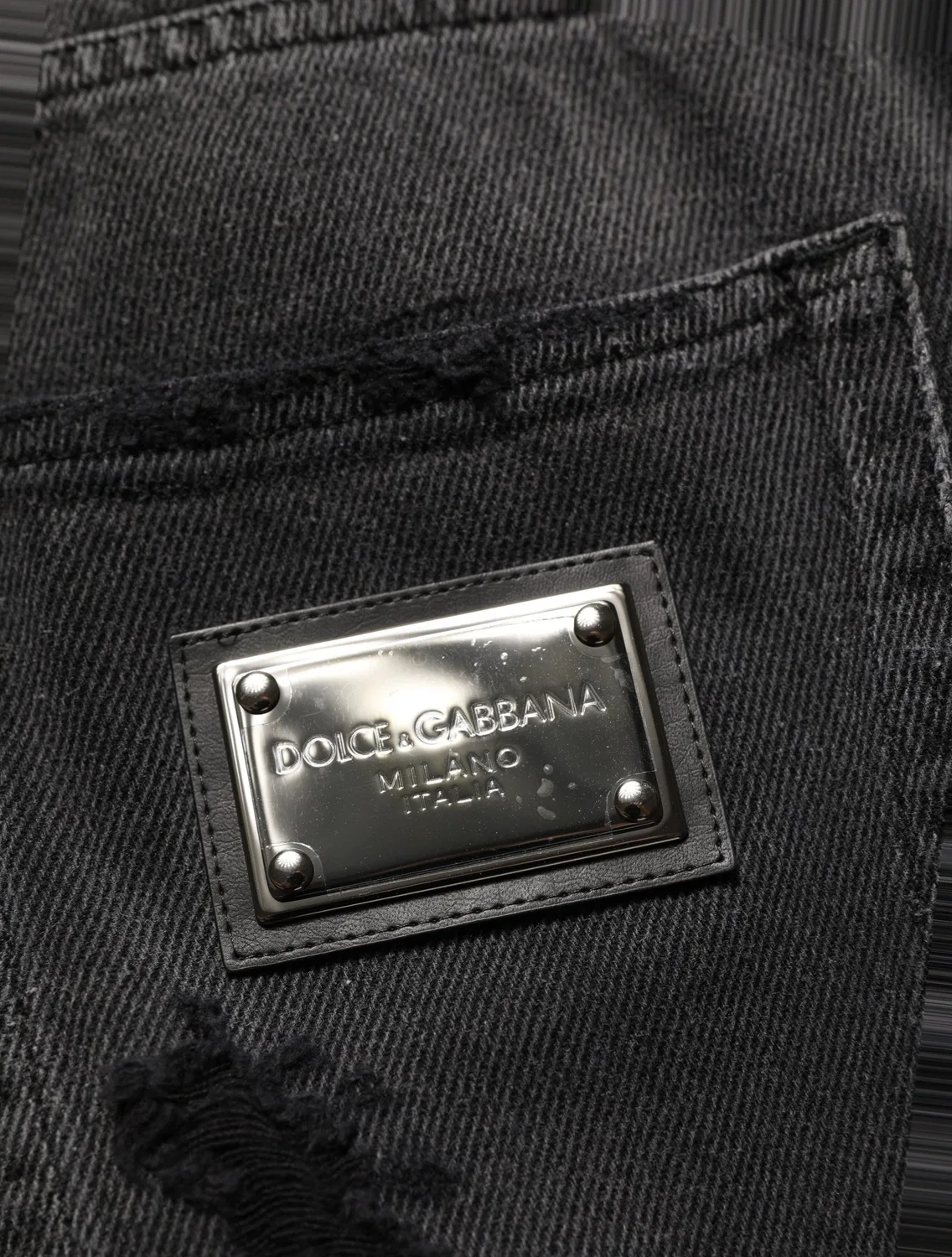 Мужские джинсы с потертостями и логотипом Wide Leg Dolce & Gabbana, Dark Gray