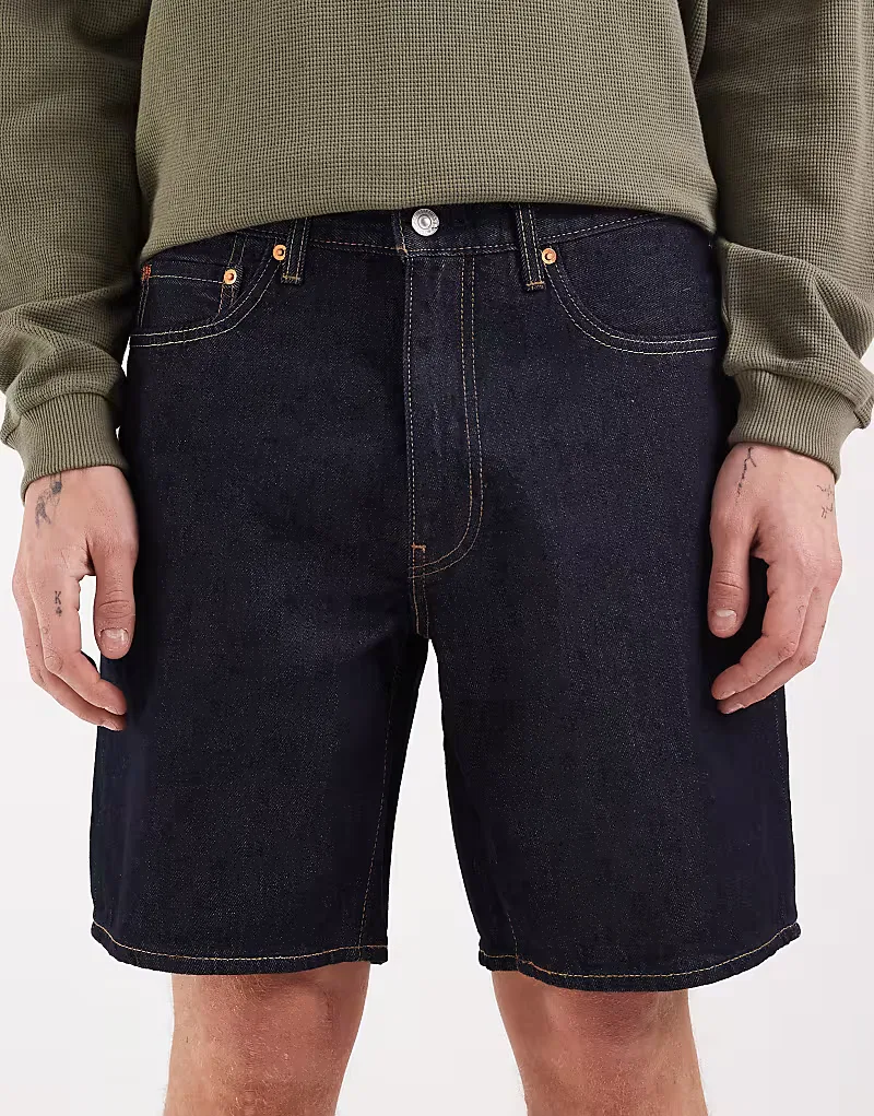 Джинсовые шорты Levi's 468 свободного кроя, индиго — фото 4