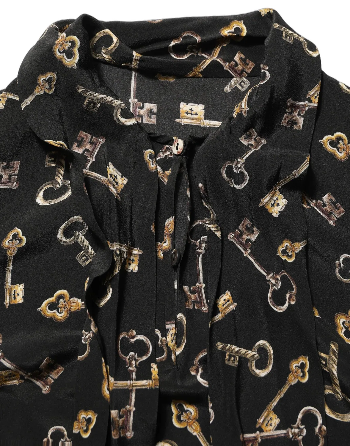 Женская блузка с завязкой на шее Black Keys Print Dolce & Gabbana, Black