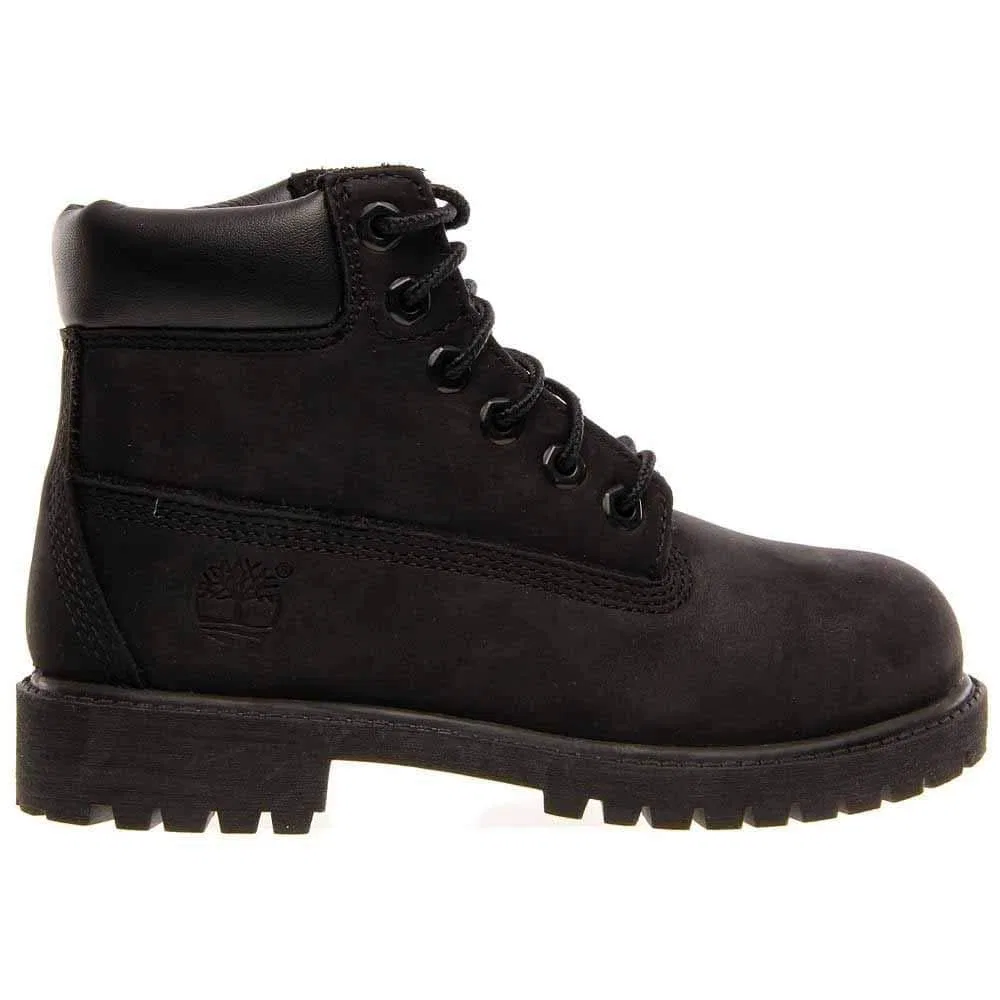 Детские ботинки для мальчиков с высоким голенищем 6 in Premium Waterproof Timberland, Black Nubuck — фото 3