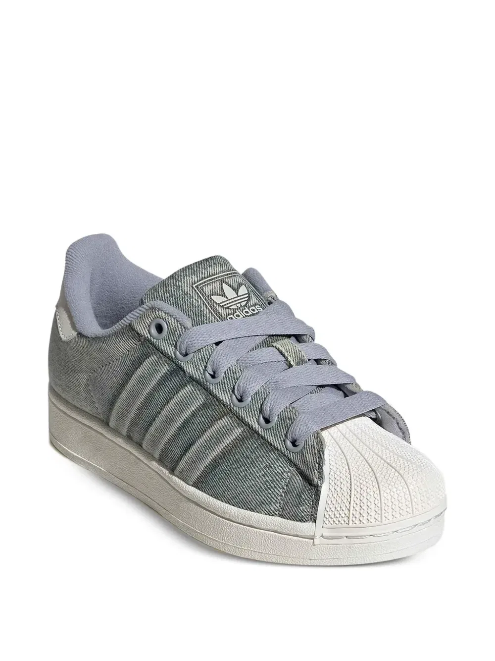 Кеды-суперстары из денима Adidas Kids, серый