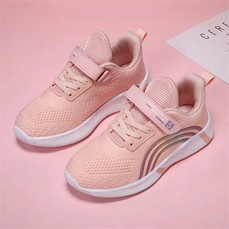 Детские кроссовки для девочек с дышащим верхом Zonkacen, Pink — фото 4