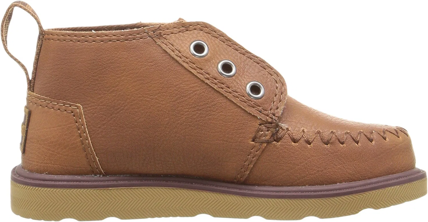 Детское ботинки для девочек на молнии TOMS, Brown Synthetic Leather — фото 3