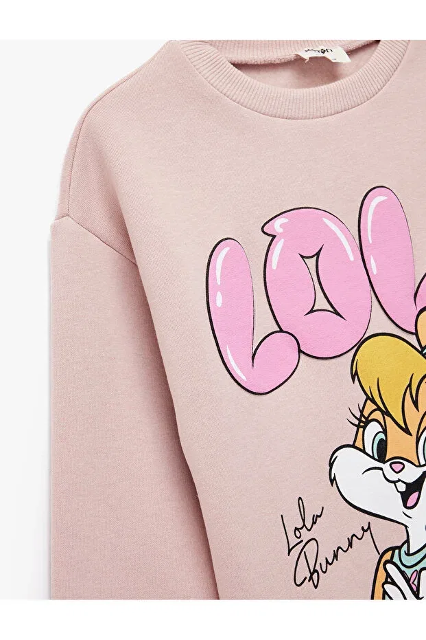 Детские свитшот для девочек с принтом Licensed Lola Bunny Koton, Lilac — фото 3