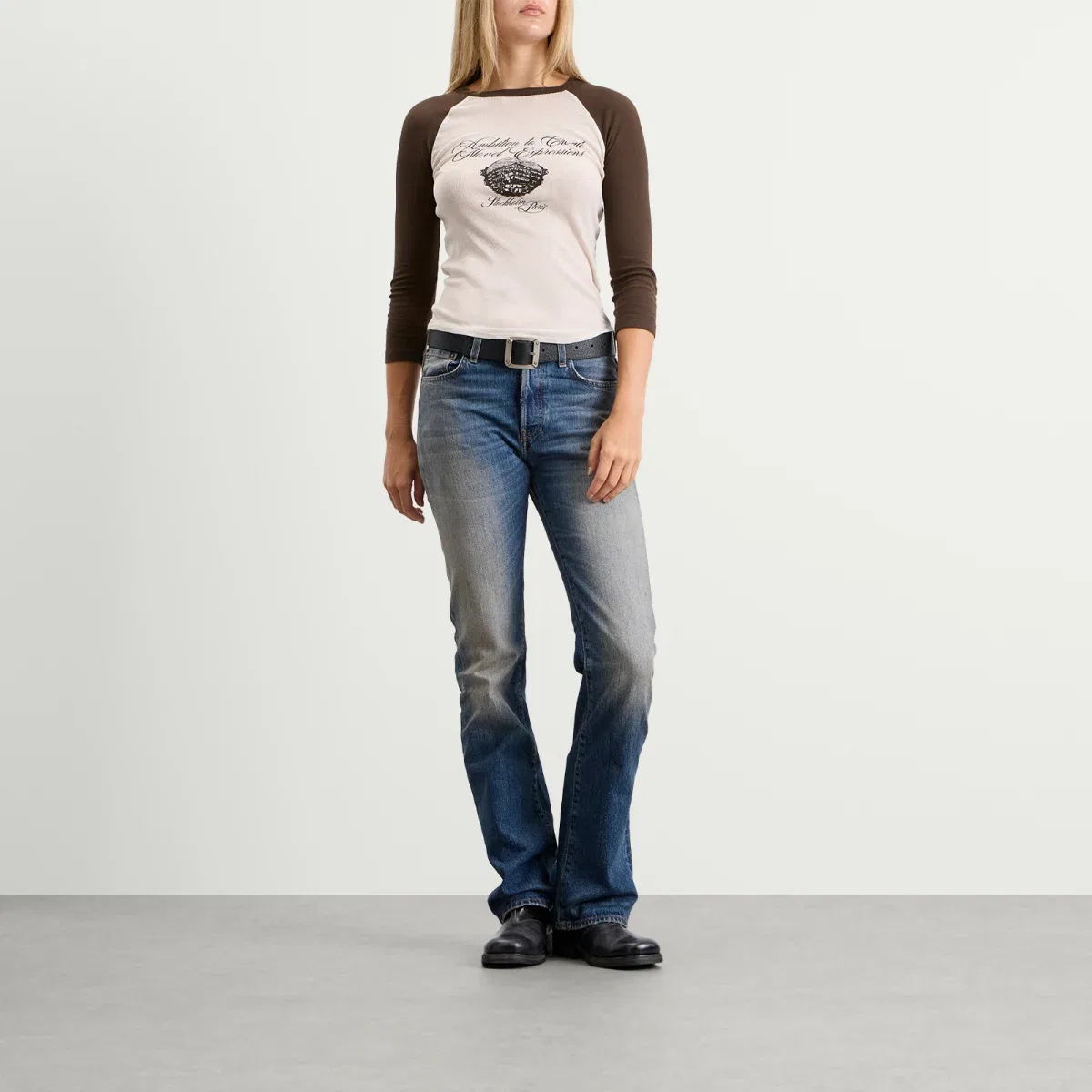 Футболка с принтом Emersona Acne Studios, Beige & Brown — фото 4