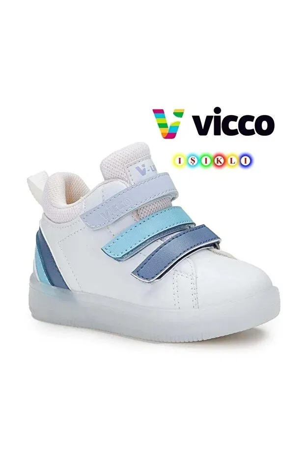 Детские ботинки для девочек с молнией Rainbow Vicco, White