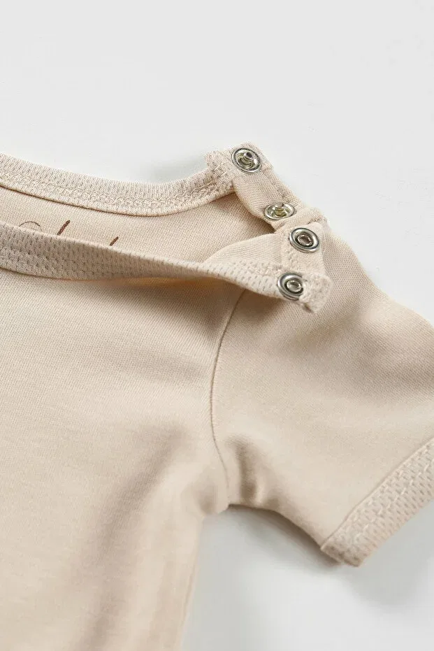 Детский комплект боди и шорт с коротким рукавом Elation filbert Tinylamb, Nude Color — фото 4