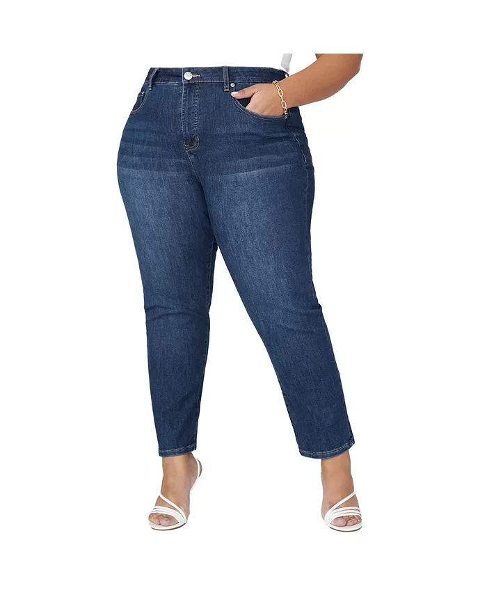 

Джинсы Leigh Super Stretch Slim Leg размера Plus ELOQUII, синий