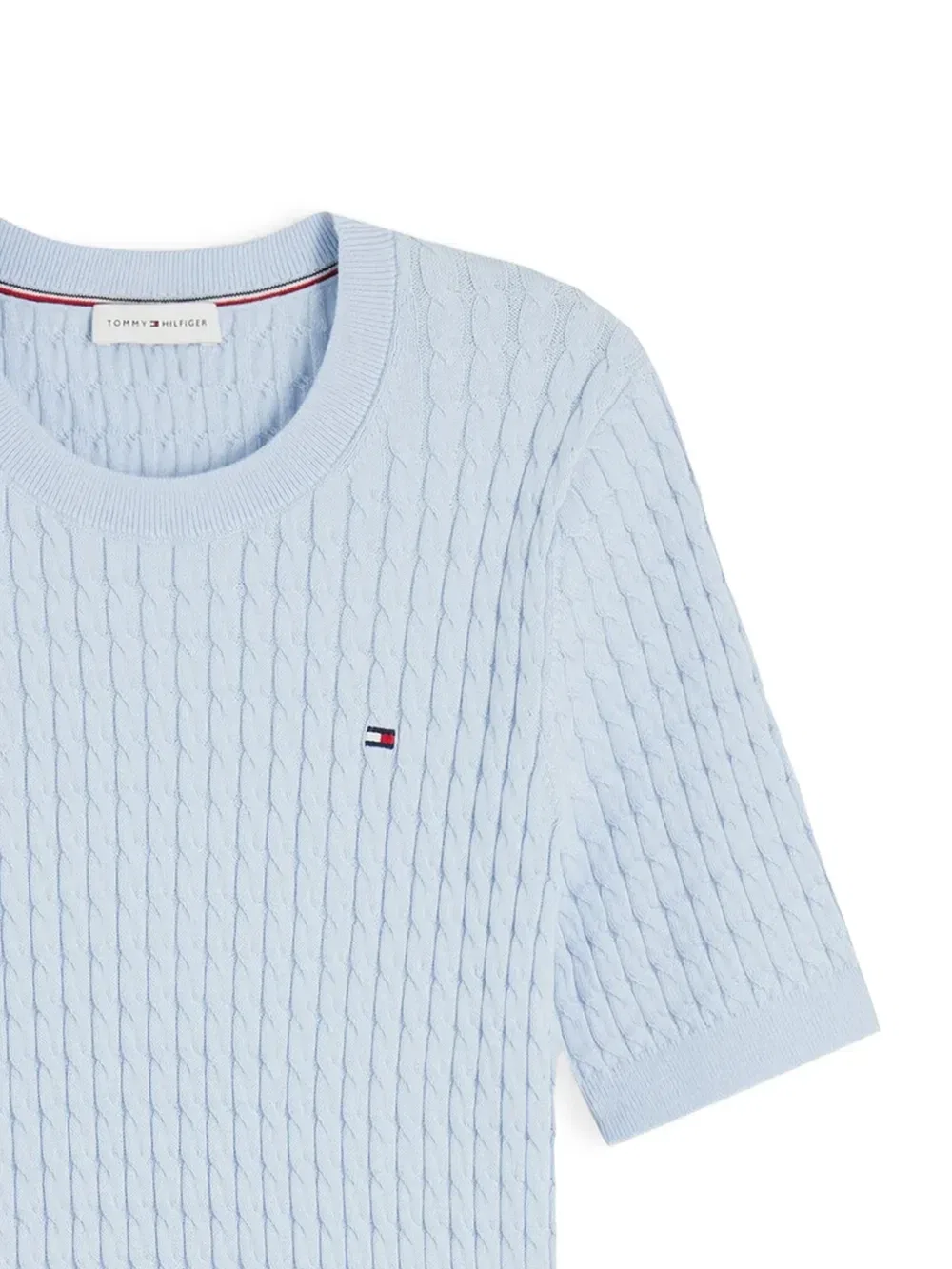 Кабельный свитер с короткими рукавами Tommy Hilfiger, синий — фото 2