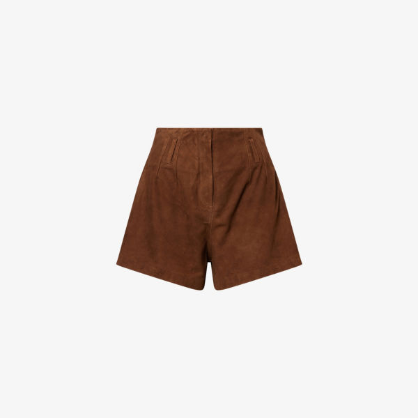 

Лайс высокие шорты из кожи и замши The Frankie Shop, коричневый