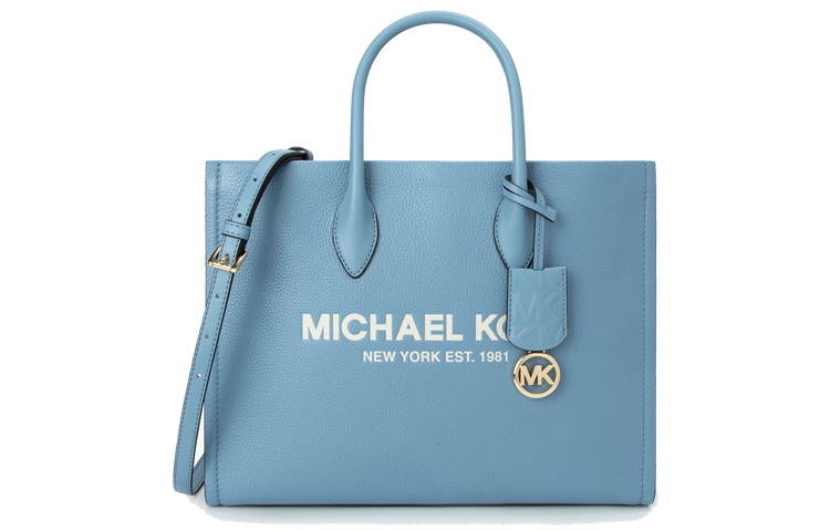 

Сумка Mirella через плечо из кожи, сумка-шоппер, хозяйственная сумка, сумка на плечо, дамская сумка среднего размера светло-голубого цвета MICHAEL KORS