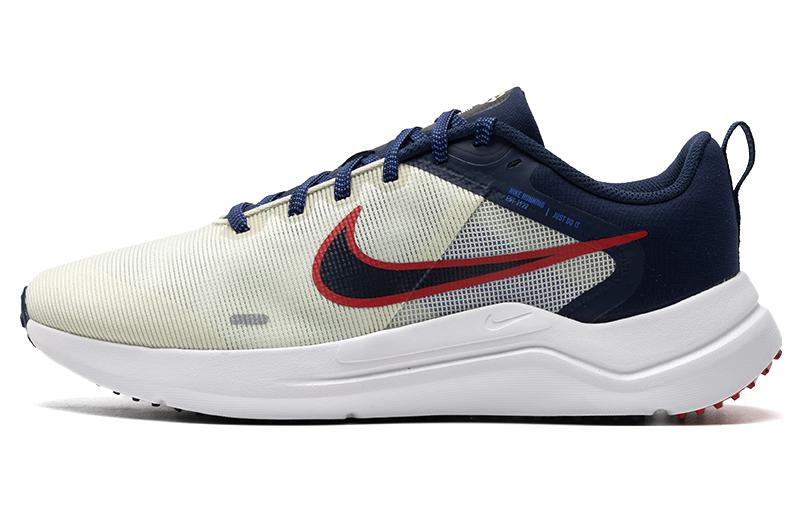 

Nike Downshifter 12 Бежево-синие кроссовки для бега по дороге 'Белый Красный Тёмно-синий'