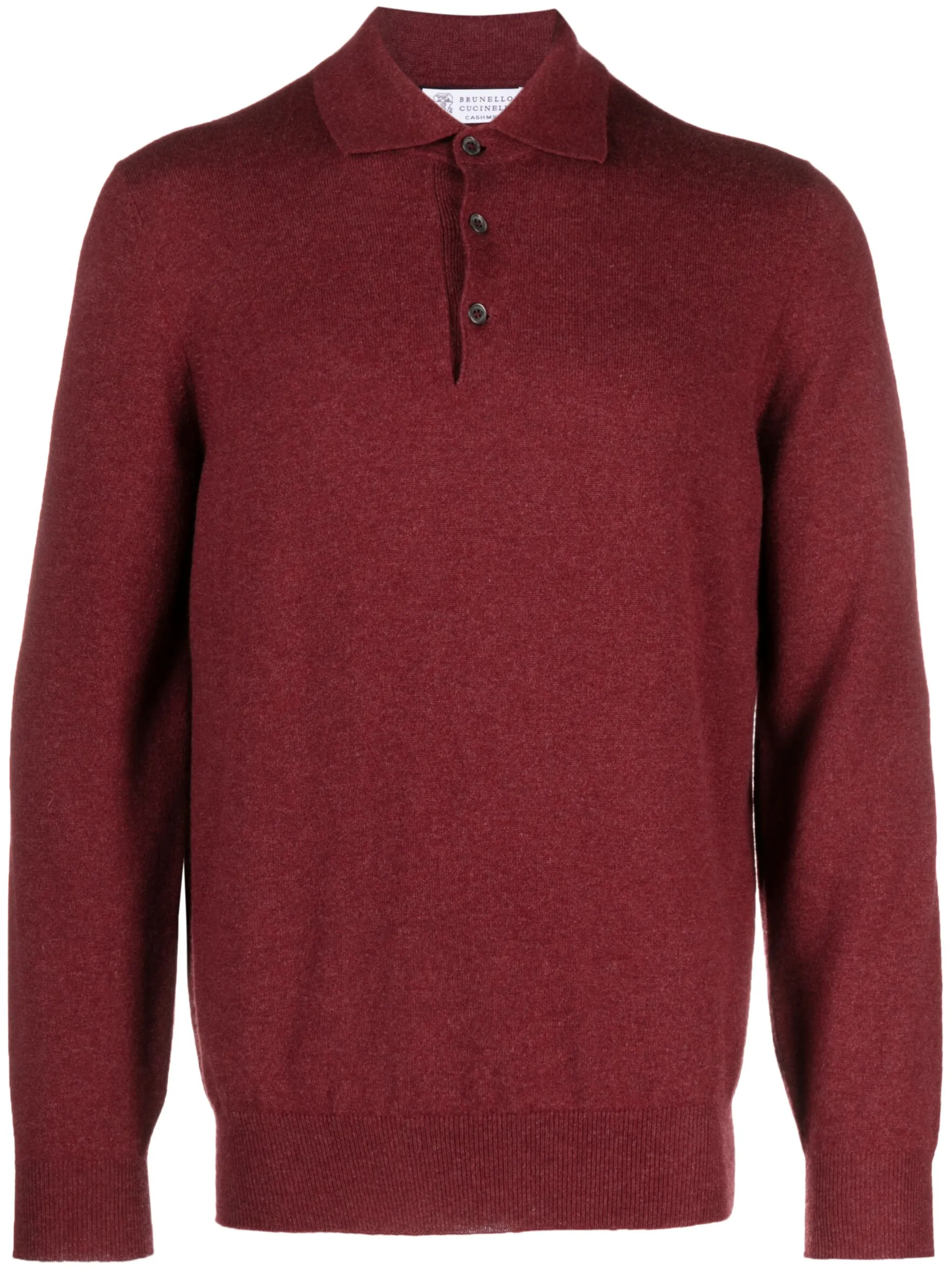 

Кашемировая рубашка поло на пуговицах Brunello Cucinelli, красный