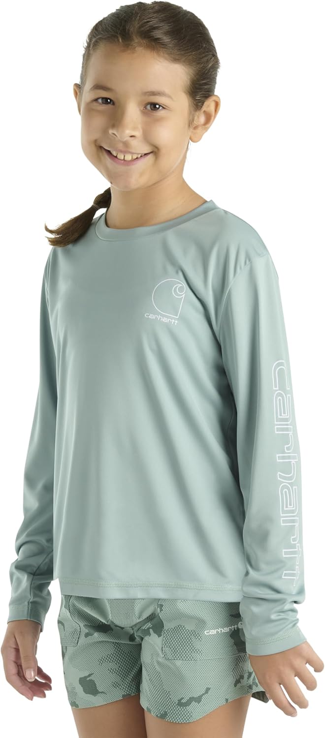 Детская футболка Carhartt Unisex Force Sun Defender с длинным рукавом, Med Green — фото 3