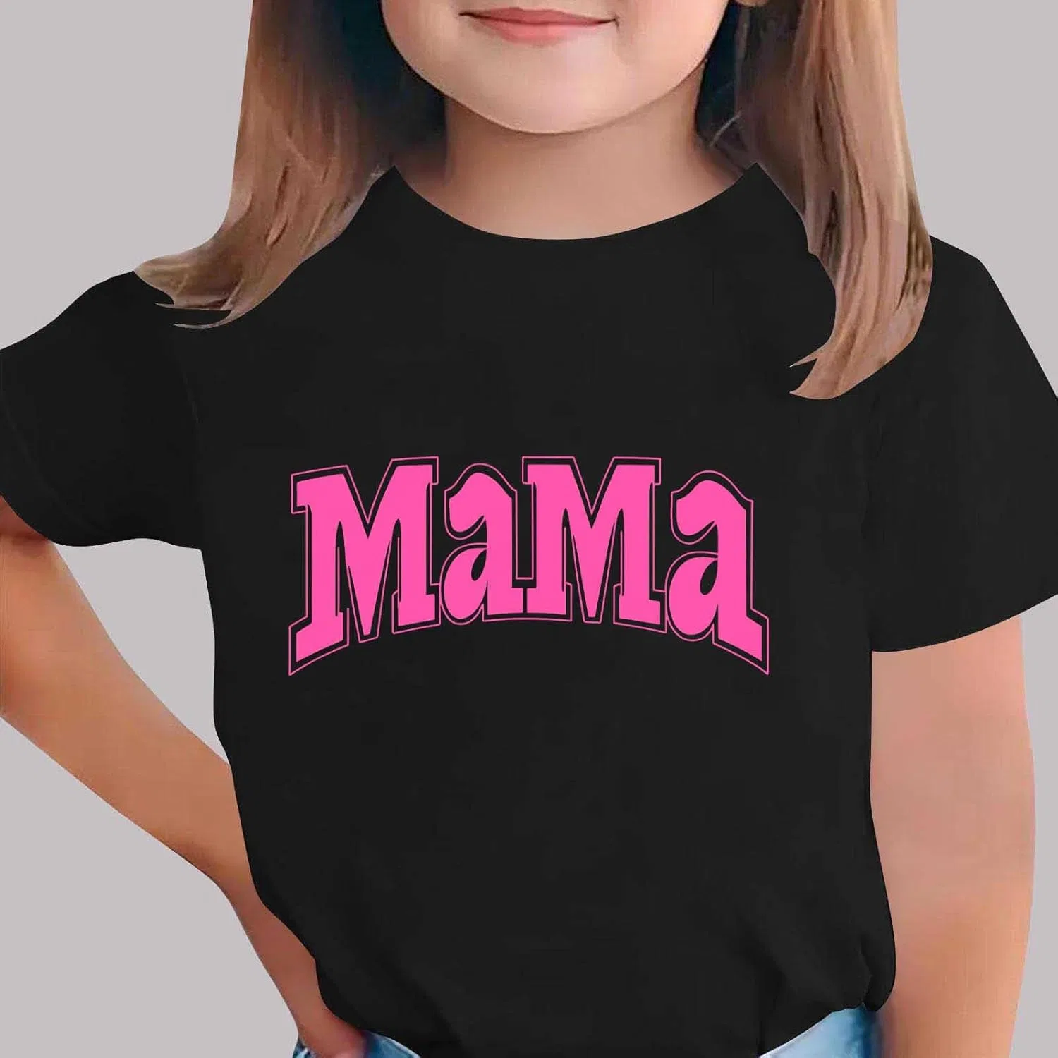 Футболка с принтом Mama, Zzalalana, черный — фото 2