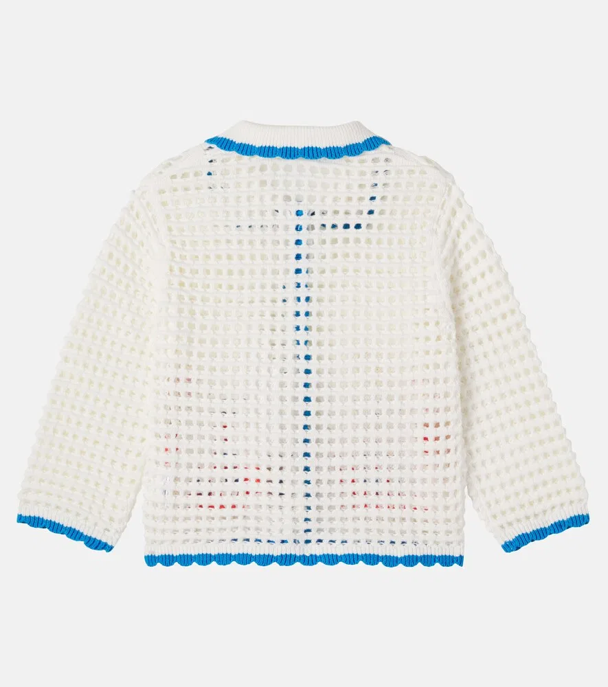 Хлопковый кардиган с цветочной аппликацией Stella McCartney Kids, мультиколор — фото 2