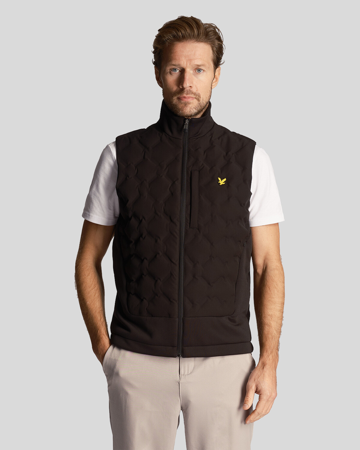 

Флисовый жилет в приваренную клетку Lyle & Scott, черный