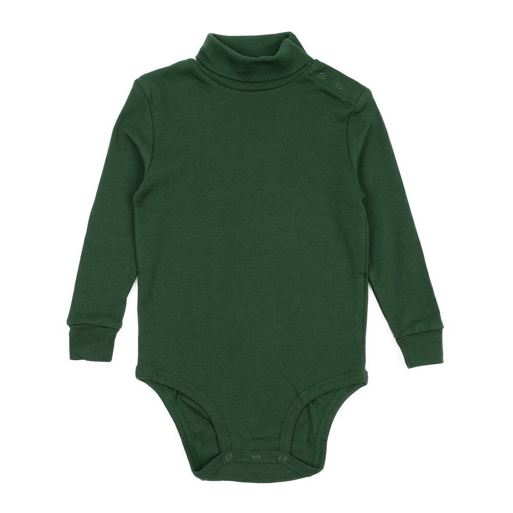 Боди с водолазкой Leveret в стиле бохо, сплошной цвет, цвет Uniform Green