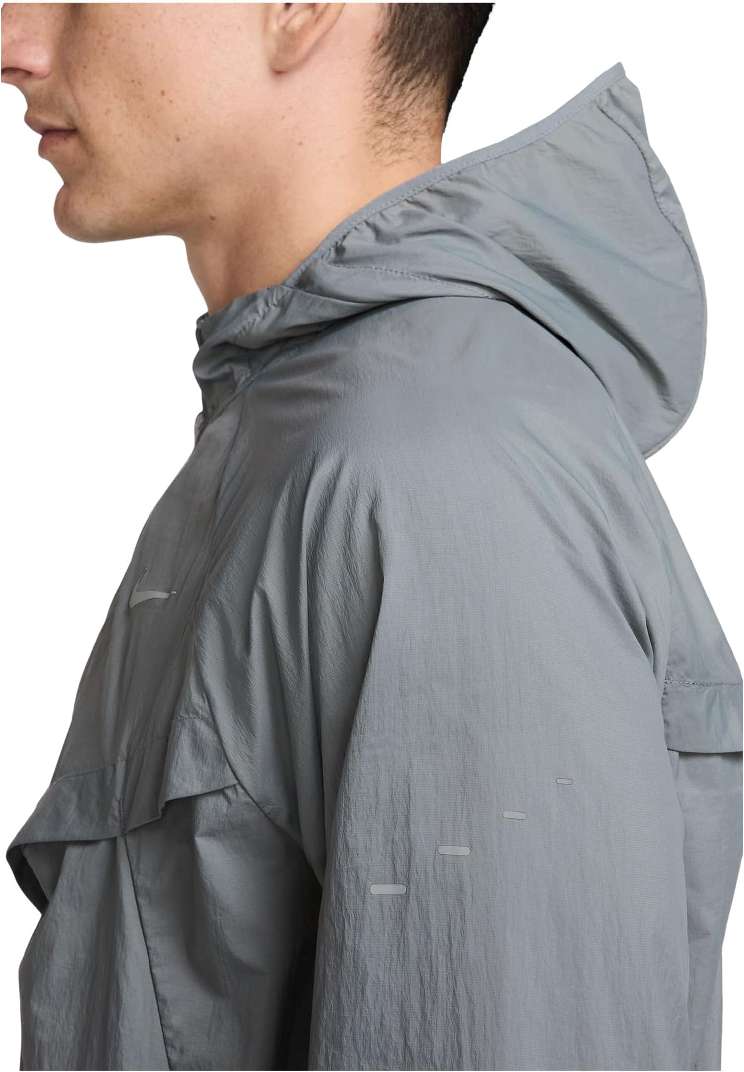 Мужская куртка для бега Stride Repel UV Nike, Smoke Grey/Smoke Grey/Reflective Silver — фото 3