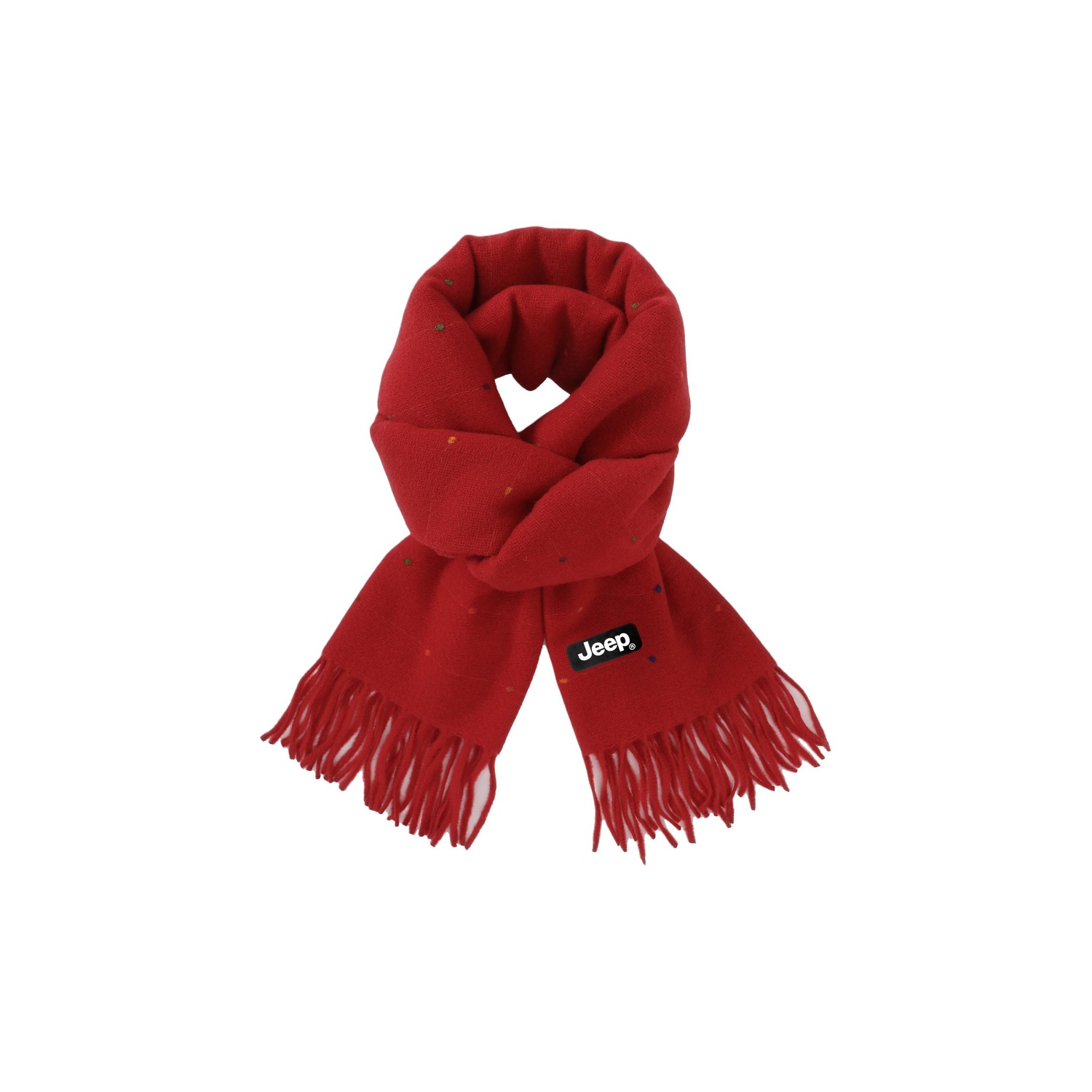 

Вязаный шарф из полиэстера, унисекс Jeep, monochrome dotty бордовый; one size