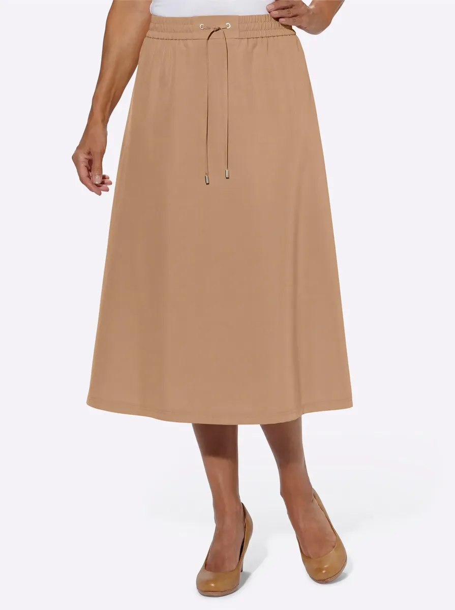 

Повседневный образ: юбка-комбинация Casual Looks, цвет Camel