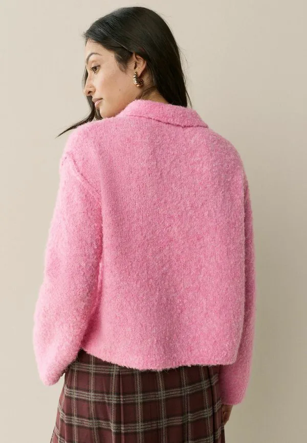 Рубашка-Поло с длинным рукавом из букле стандартного кроя Next, Bright Pink — фото 3