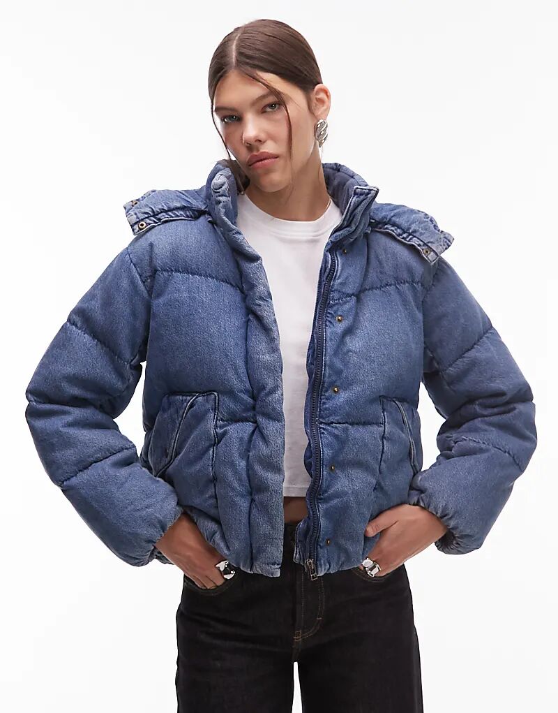 

Джинсовый пуховик Levi's в стиле вестерн, синего цвета