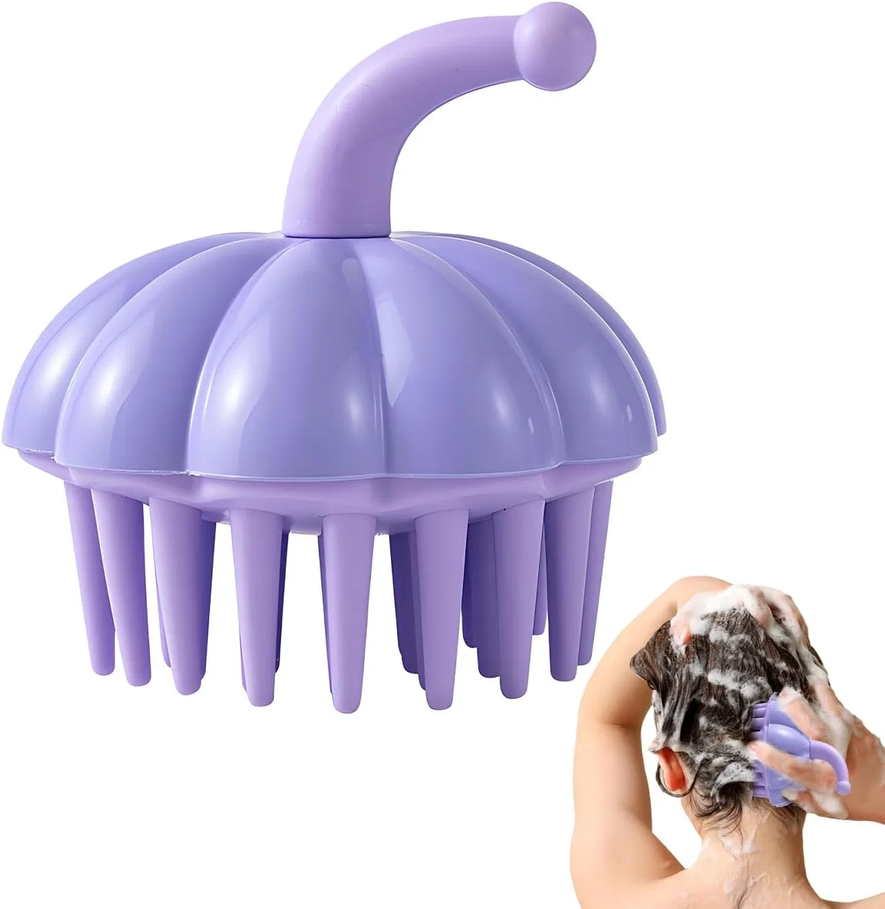 Щетка для мытья и массажа волос Usefulbeauty, Purple