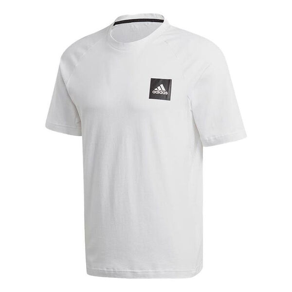 

Футболка Men's adidas Solid Color Alphabet Logo Label Casual Sports Short Sleeve White T-Shirt, мультиколор