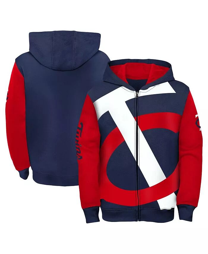 

Куртка-толстовка с капюшоном на молнии Big Boys Navy, Red Minnesota Twins Postcard Outerstuff