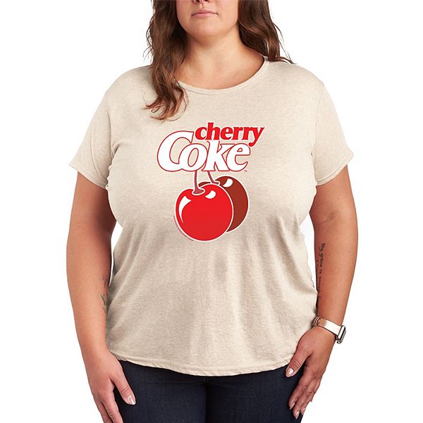 

Футболка с принтом Plus size Cherry Coke Licensed Character, Beige, Красный, Футболка с принтом Plus size Cherry Coke Licensed Character, Beige