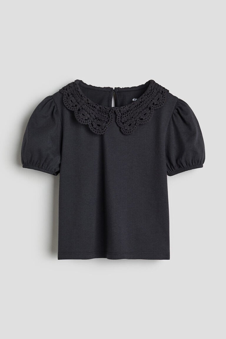 

Топ из джерси с воротником H&M, серый