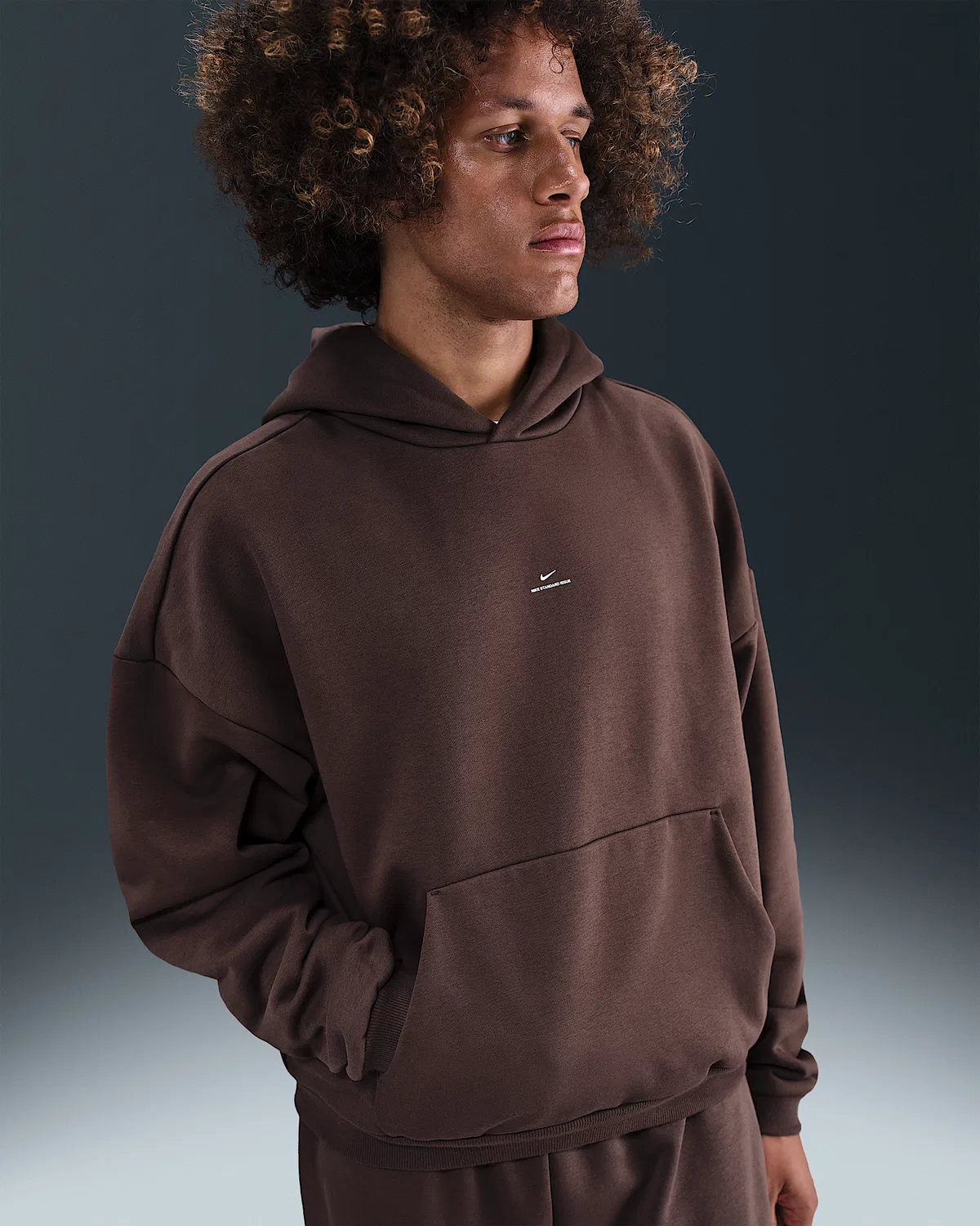 Мужская флисовая баскетбольная худи-пуловер Nike Standard Issue Therma-FIT, Baroque Brown/Pale Ivory/Pale Ivory