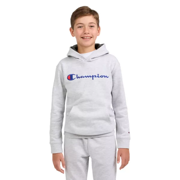 

Толстовка с вышивкой и фирменным принтом для мальчиков 8-20 лет Champion, серый