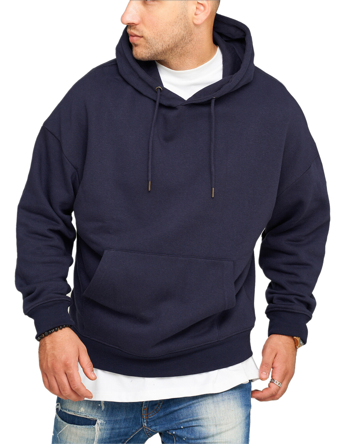 

Толстовка behype Kapuzenpullover BHPASTO Basic Oversize Einfarbig, темно-синий