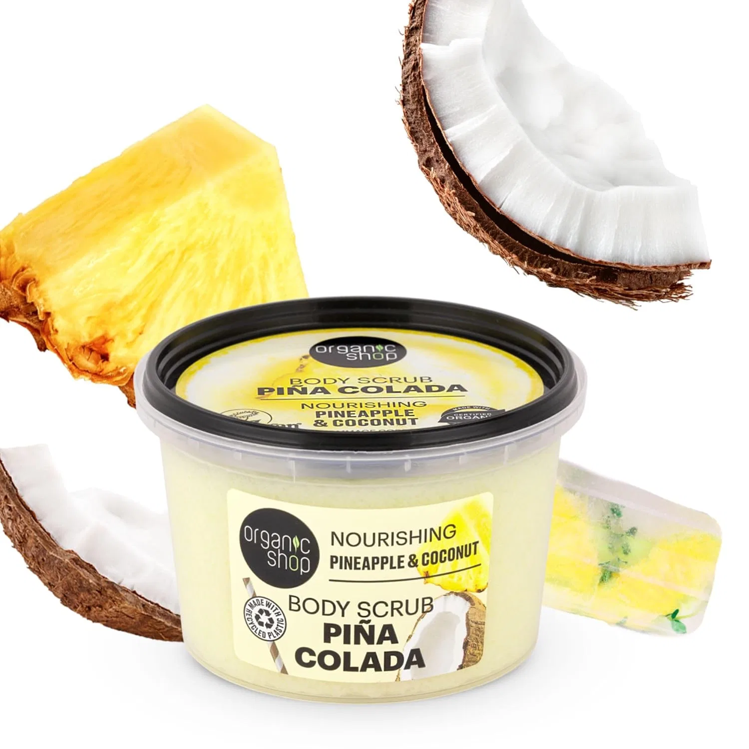 Питательный скраб для тела Organic Shop Pina Colada с ананасом и кокосом Organic Shop — фото 3