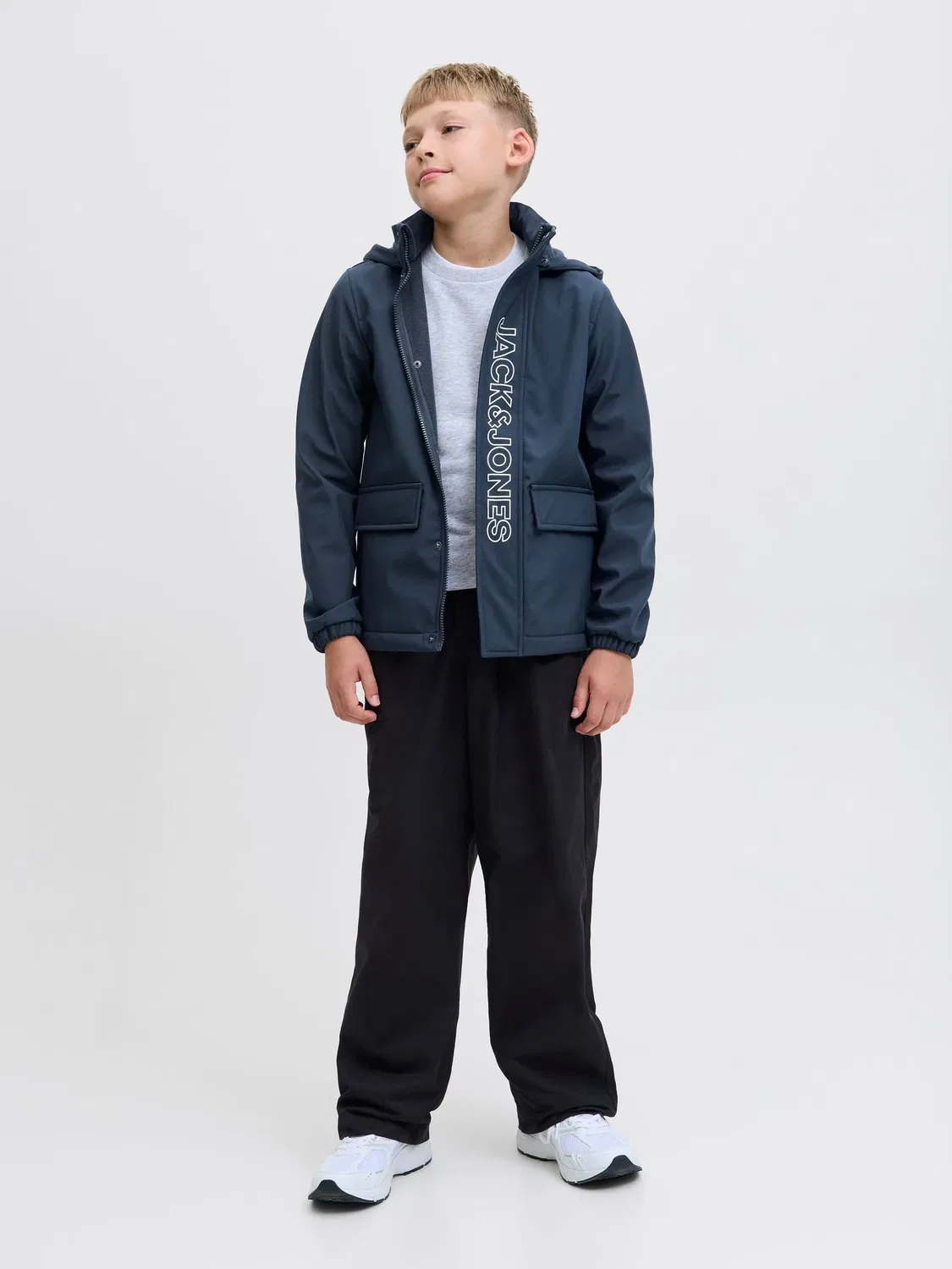 Софтшелл куртка с капюшоном JACK & JONES Junior, navy blazer — фото 4