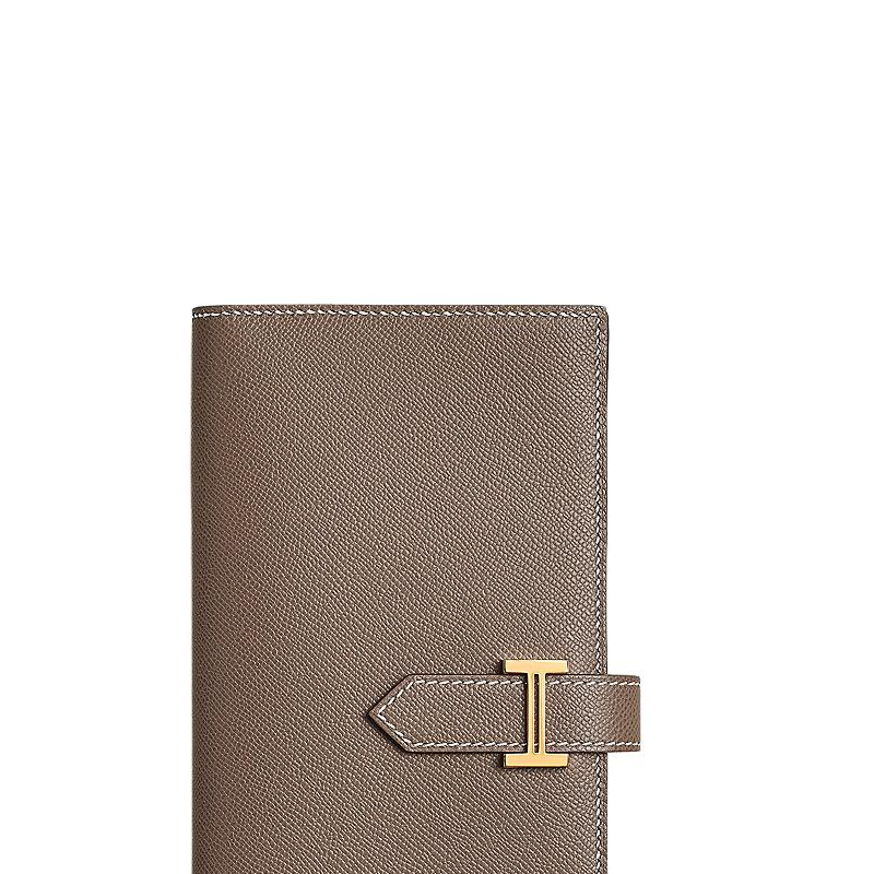 HERMES Кошелек Bearn из телячьей кожи Unisex 18 Etoupe Elephant Gray — фото 3