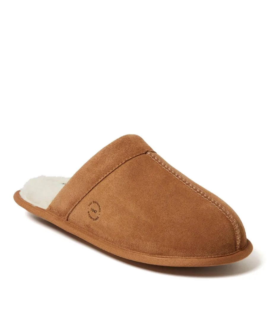 Мужские домашние тапочки Kirk из натуральной замши Dearfoams, Chestnut