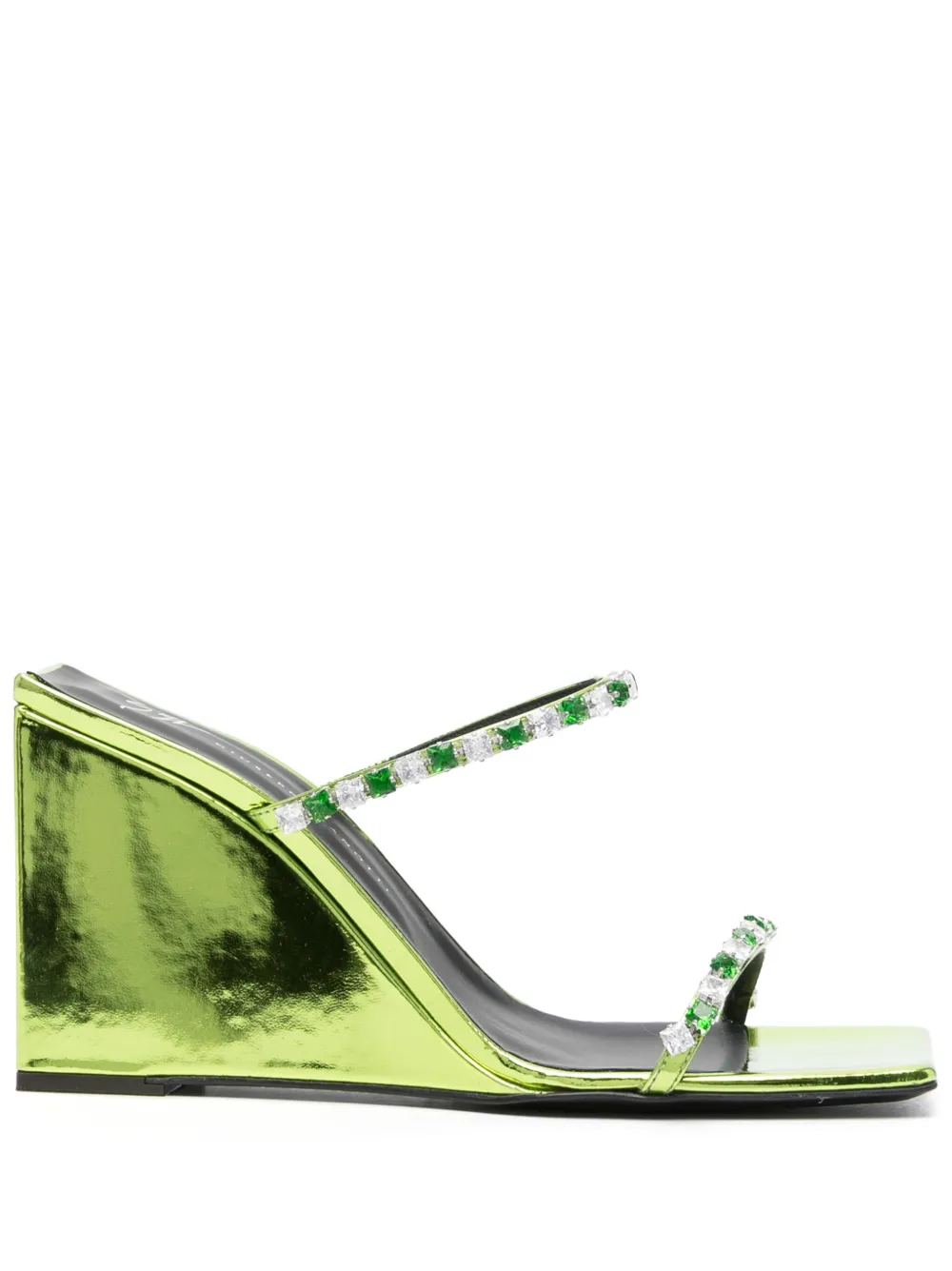 Босоножки Shangay 105 с пряжками Giuseppe Zanotti, зеленый