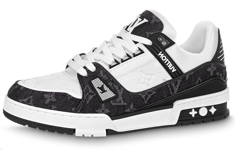 Кроссовки Lv Trainer 'Black Mesh Monogram With White' женские LOUIS VUITTON, черно-белые — фото 3