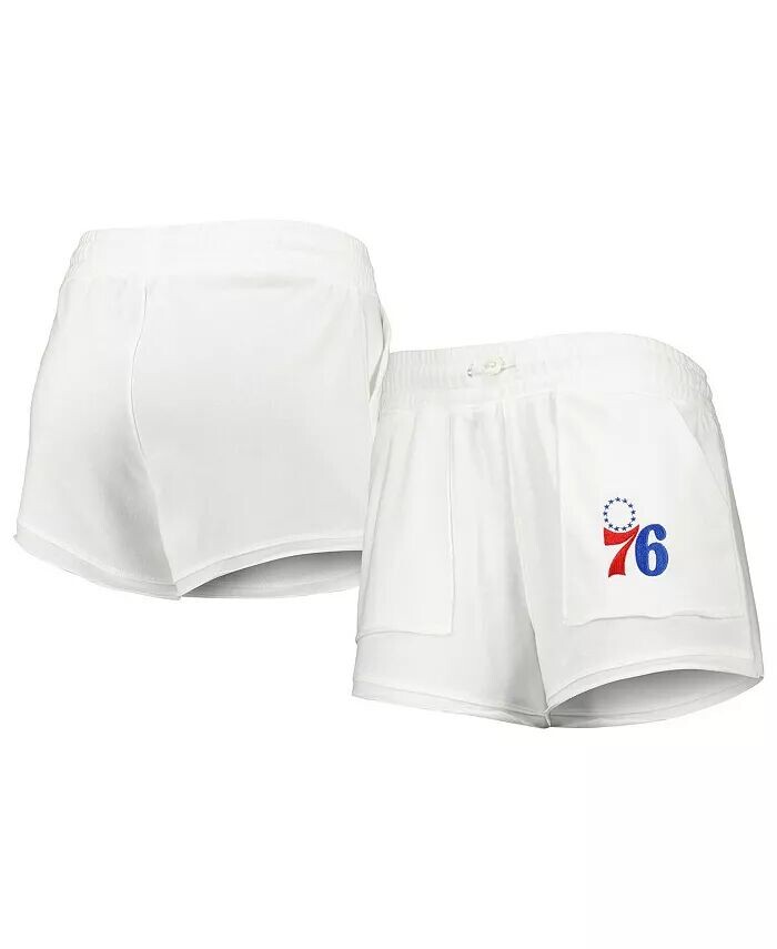 

Женские белые шорты Philadelphia 76ers Sunray Concepts Sport