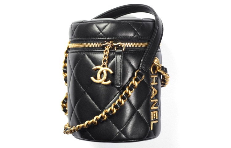 

CHANEL Барашек цилиндр сумка через плечо кроссбоди клатч косметичка женская черная