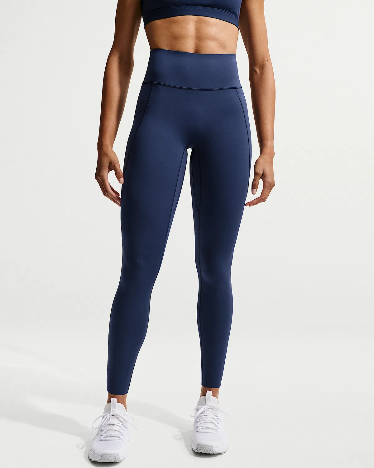 Женские леггинсы Nike Universa с высокой посадкой, без переднего шва, Midnight Navy/Midnight Navy/Dark Obsidian — фото 2