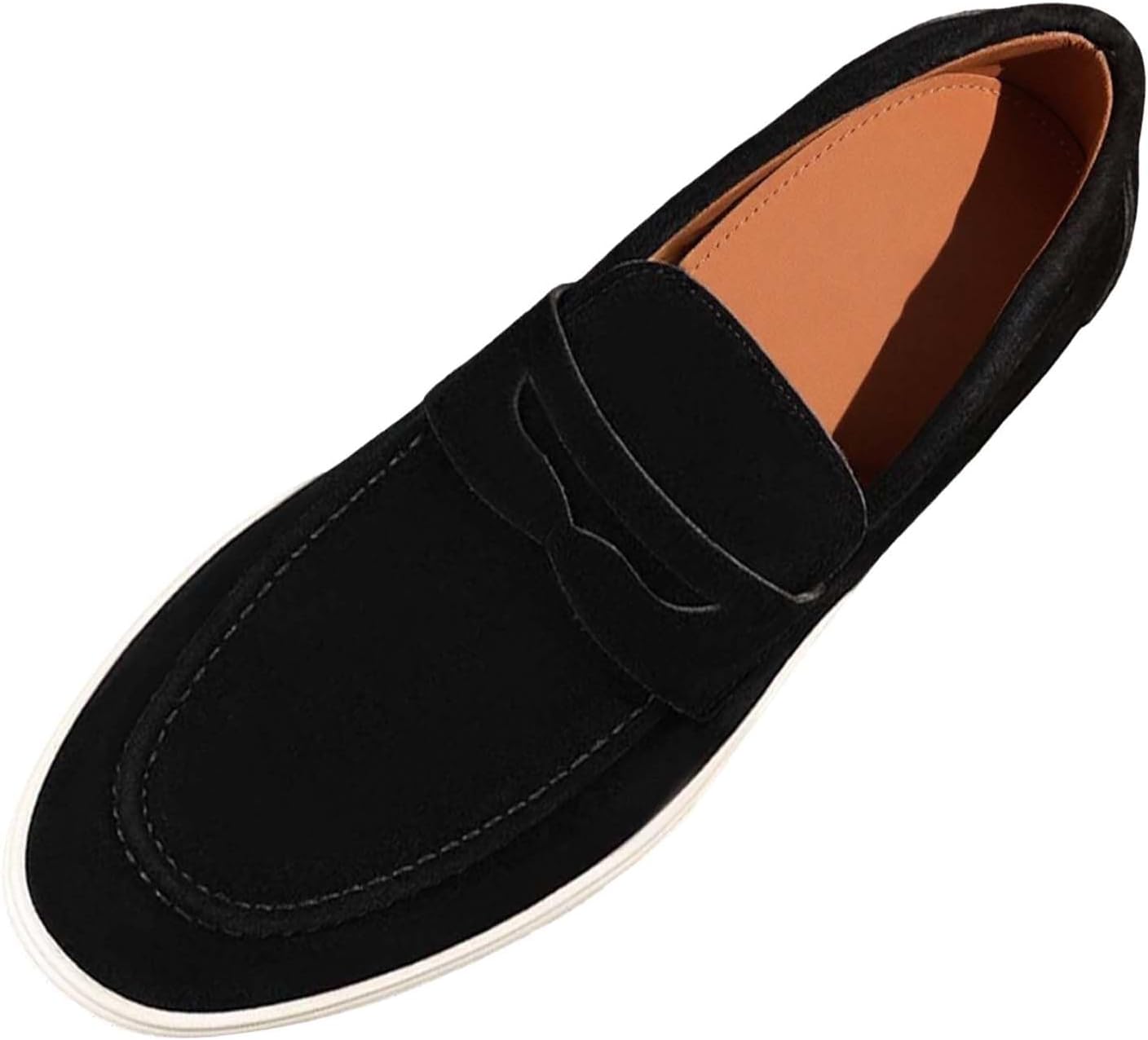 

Мужские слипоны-лоферы с мягкой подошвой, замшевые, удобные, дышащие, легкие для ходьбы, путешествий, работы и повседневной носки Generic, черный