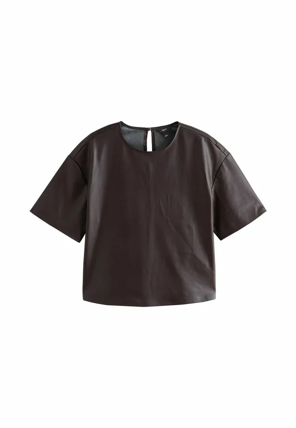 Блузка прямого кроя с коротким рукавом Next, Chocolate Brown