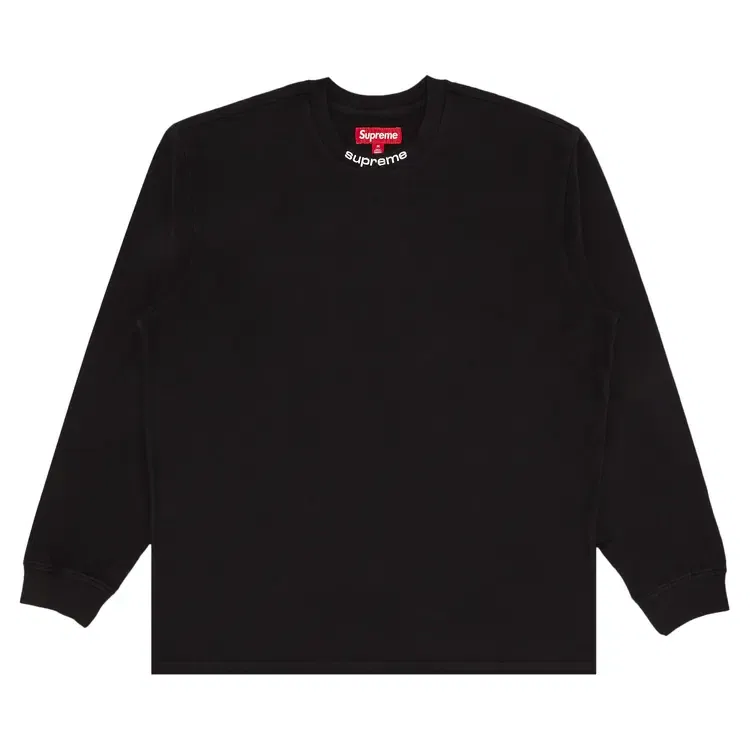 Топ с вышитым воротником и длинными рукавами Supreme, черный