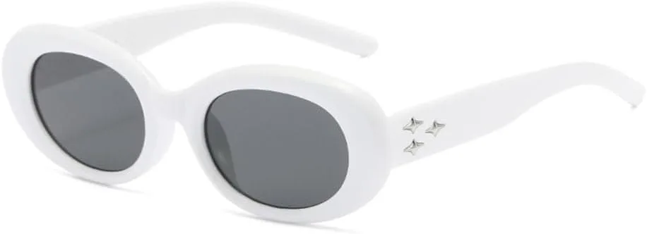 

Солнцезащитные очки LVTFCO для женщин и мужчин, маленькие, овальные, модные, простые, повседневные и в стиле ретро, ​​с защитой от ультрафиолета UV400, White