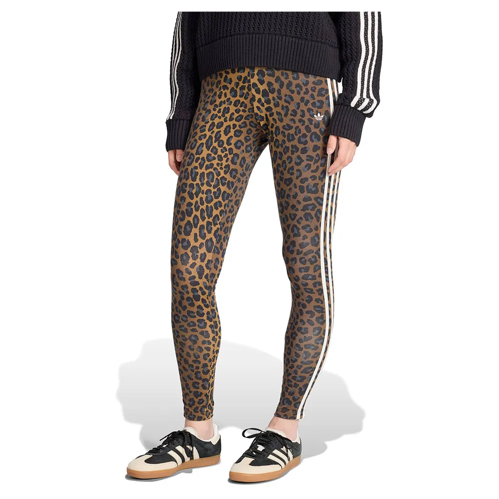 

Леггинсы adidas Originals Leopard 3 Stripes, коричневый